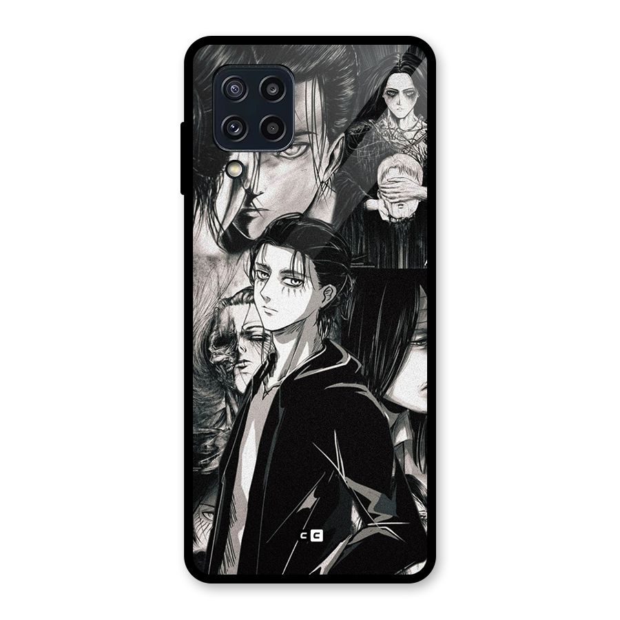 Eren Yeager Titan Glass Back Case for Galaxy M32