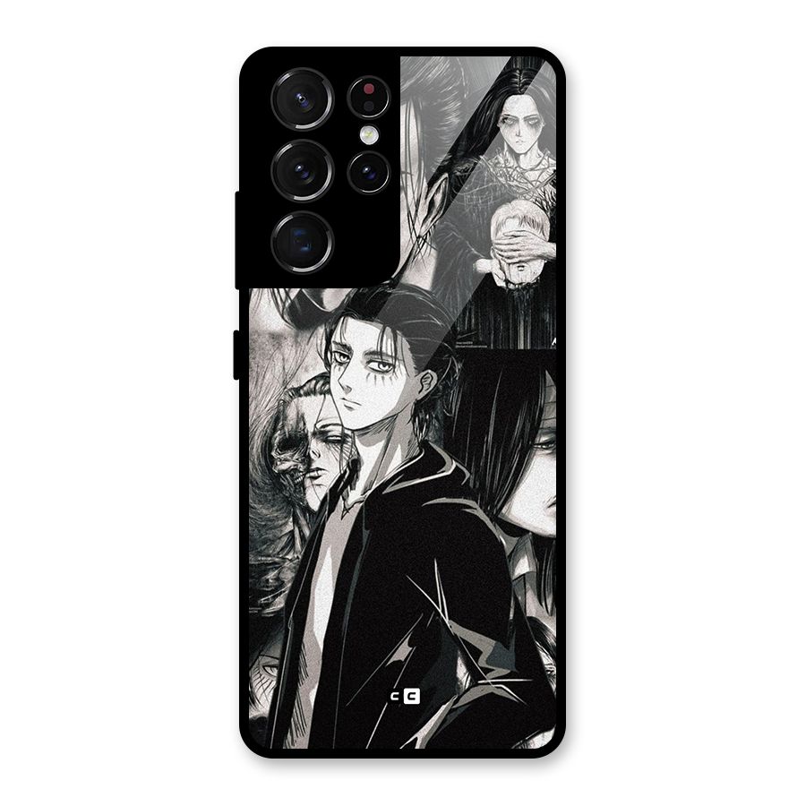 Eren Yeager Titan Glass Back Case for Galaxy S21 Ultra 5G