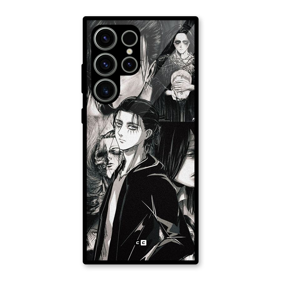 Eren Yeager Titan Glass Back Case for Galaxy S23 Ultra