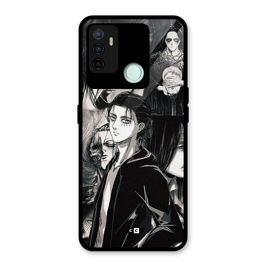 Eren Yeager Titan Glass Back Case for Oppo A53