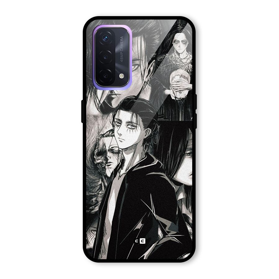 Eren Yeager Titan Glass Back Case for Oppo A74 5G