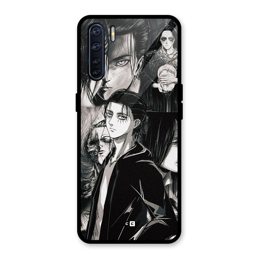 Eren Yeager Titan Glass Back Case for Oppo F15