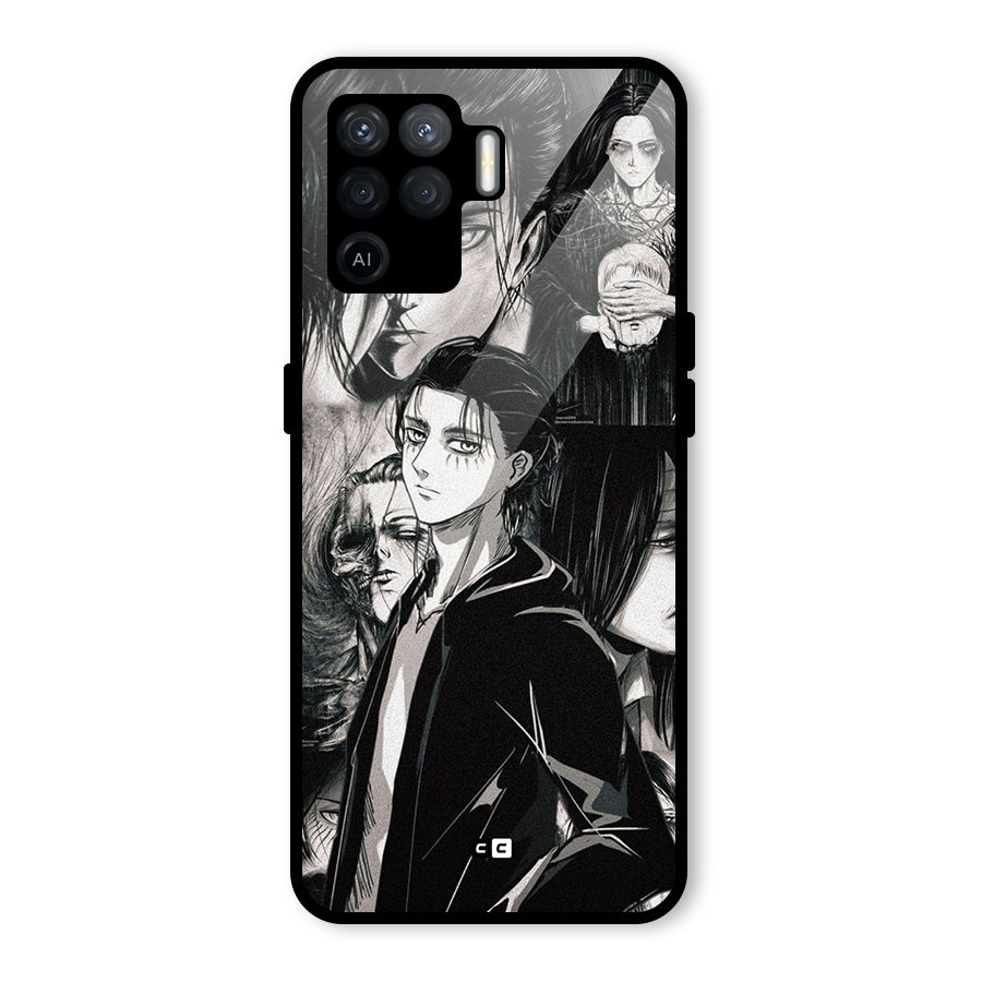 Eren Yeager Titan Glass Back Case for Oppo F19 Pro