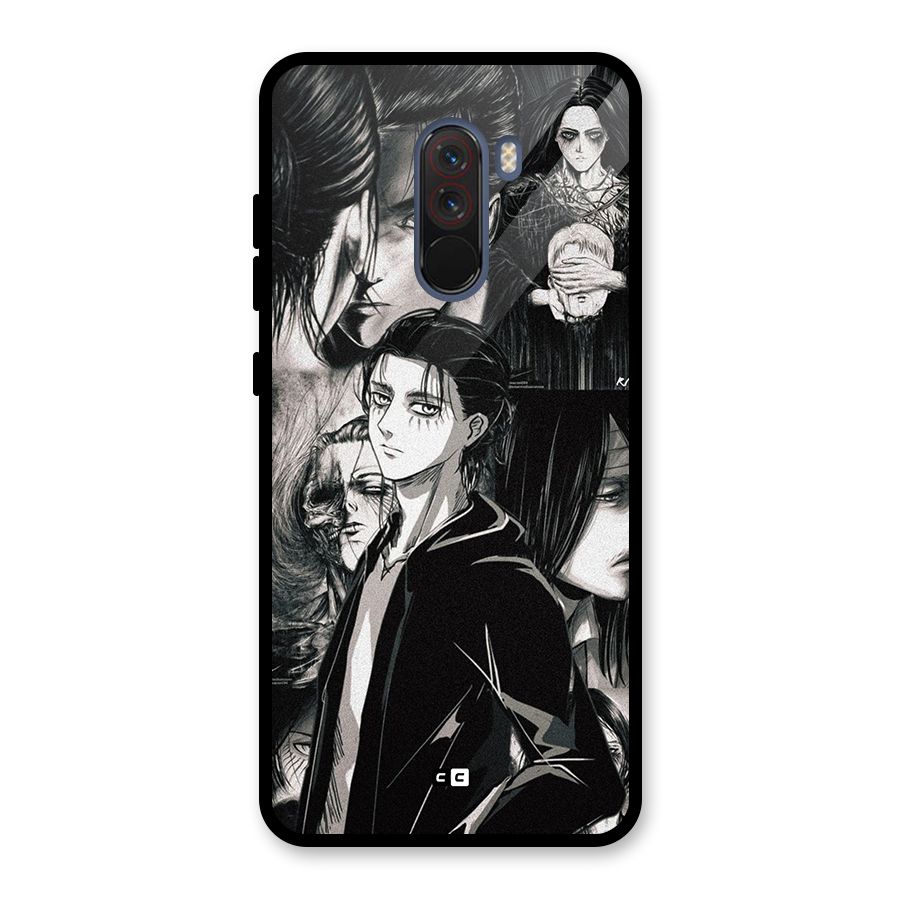 Eren Yeager Titan Glass Back Case for Poco F1