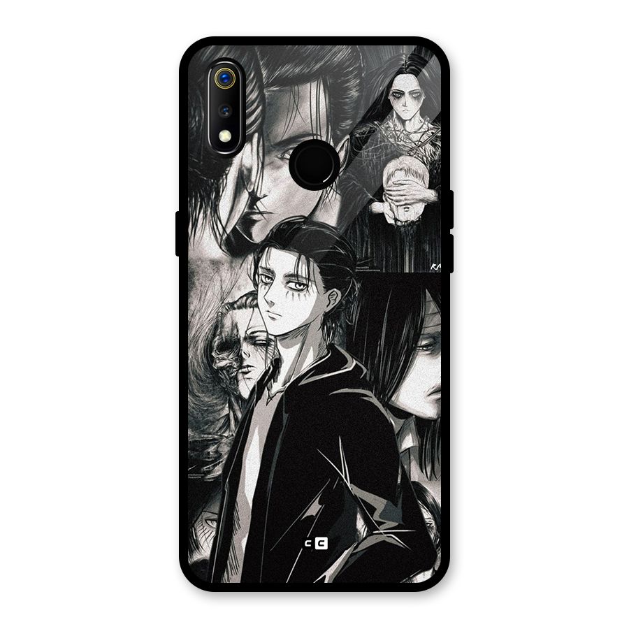 Eren Yeager Titan Glass Back Case for Realme 3i