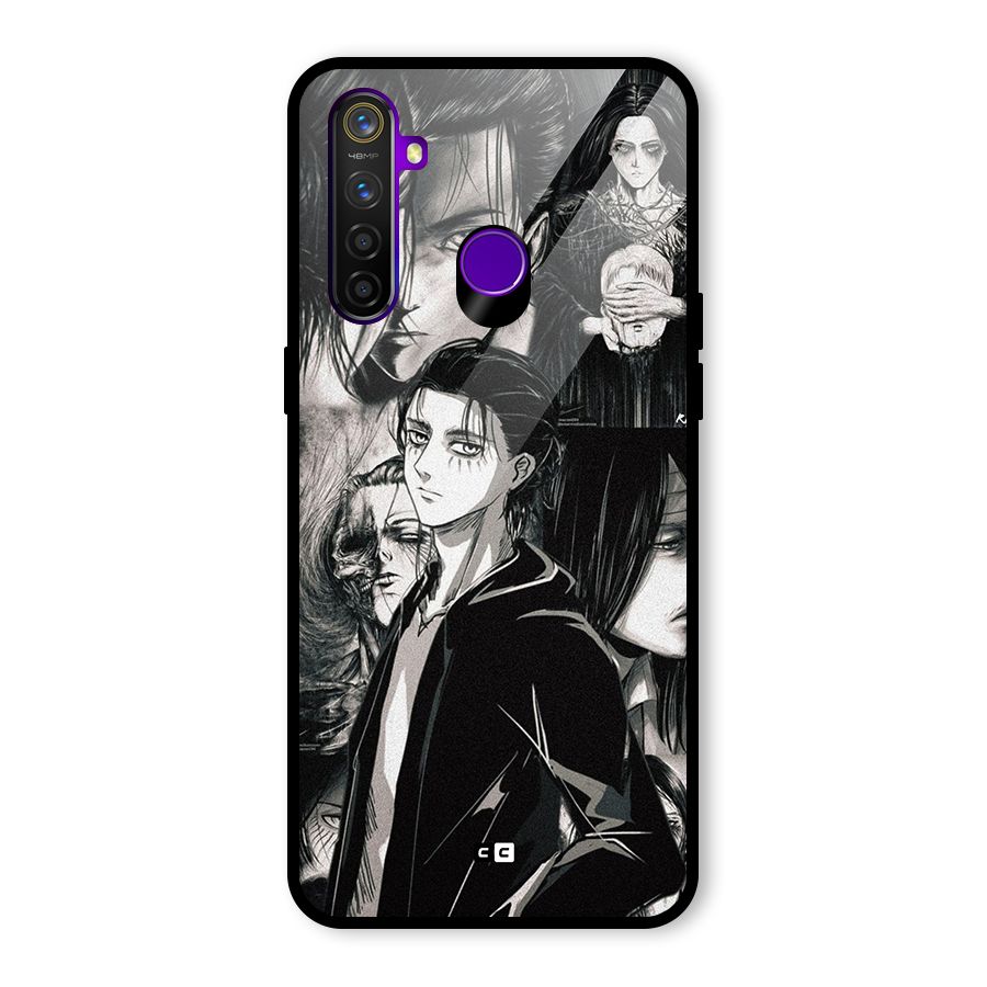 Eren Yeager Titan Glass Back Case for Realme 5 Pro
