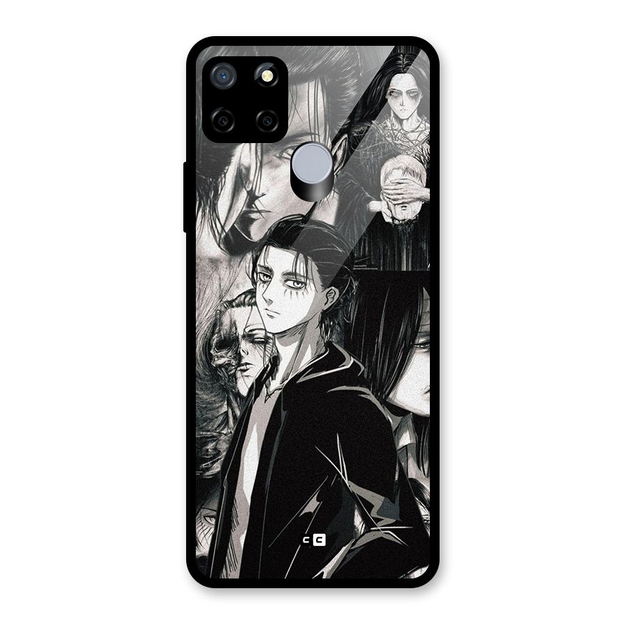 Eren Yeager Titan Glass Back Case for Realme Narzo 30A