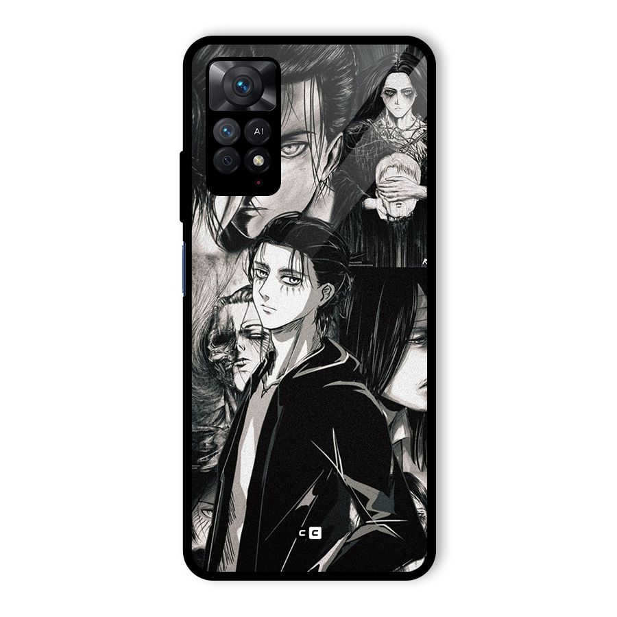 Eren Yeager Titan Glass Back Case for Redmi Note 11 Pro