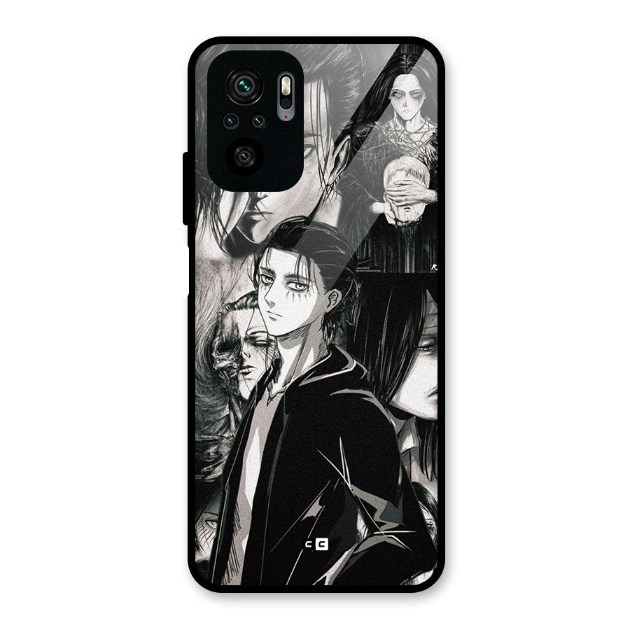 Eren Yeager Titan Glass Back Case for Redmi Note 11 SE