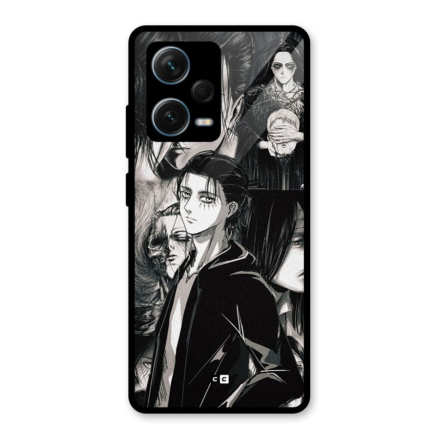 Eren Yeager Titan Glass Back Case for Redmi Note 12 Pro Plus 5G