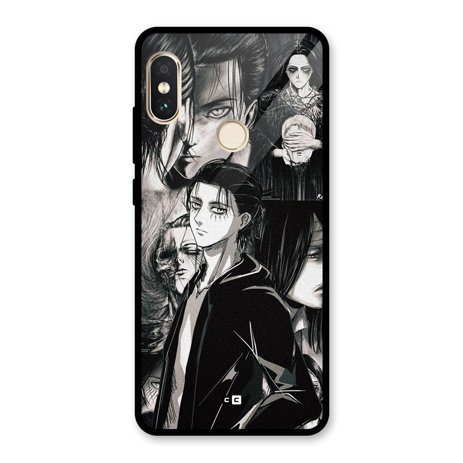 Eren Yeager Titan Glass Back Case for Redmi Note 5 Pro