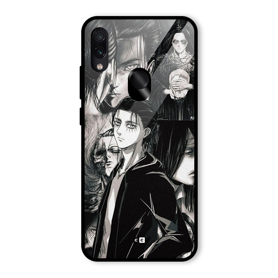 Eren Yeager Titan Glass Back Case for Redmi Note 7 Pro