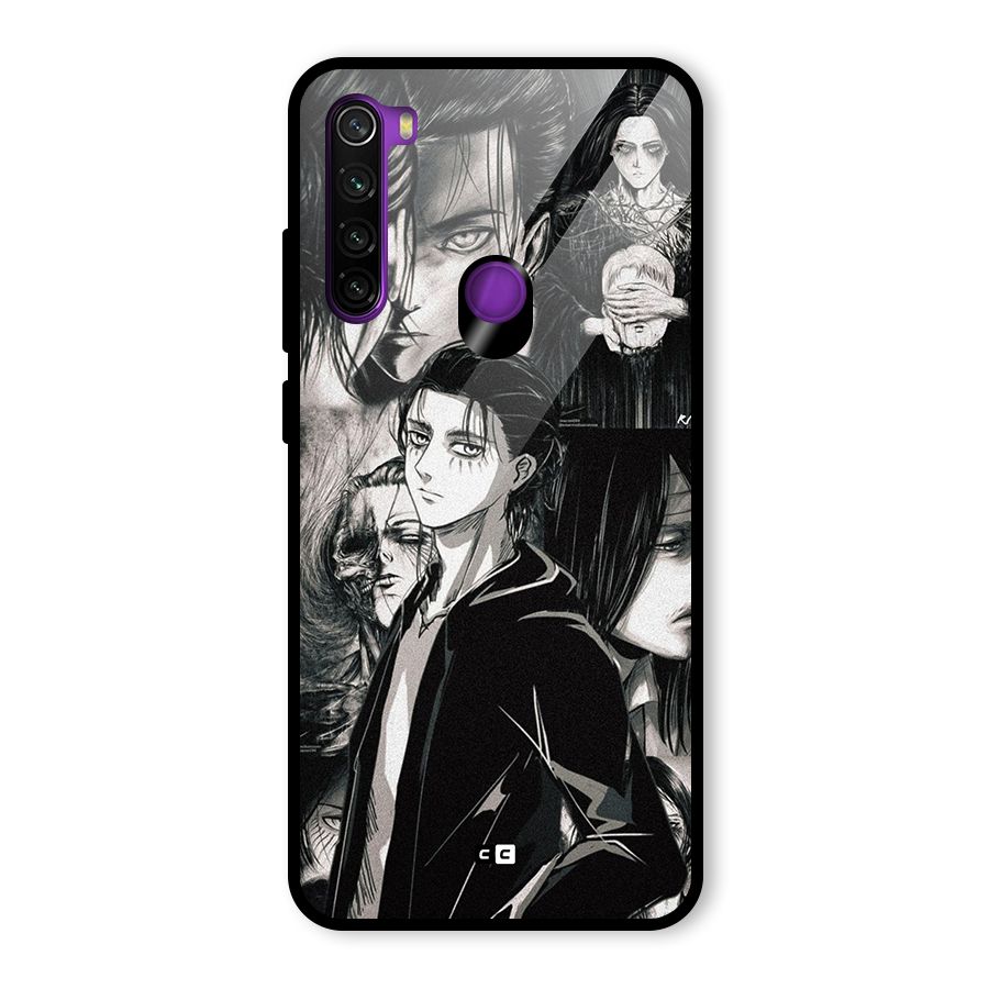 Eren Yeager Titan Glass Back Case for Redmi Note 8