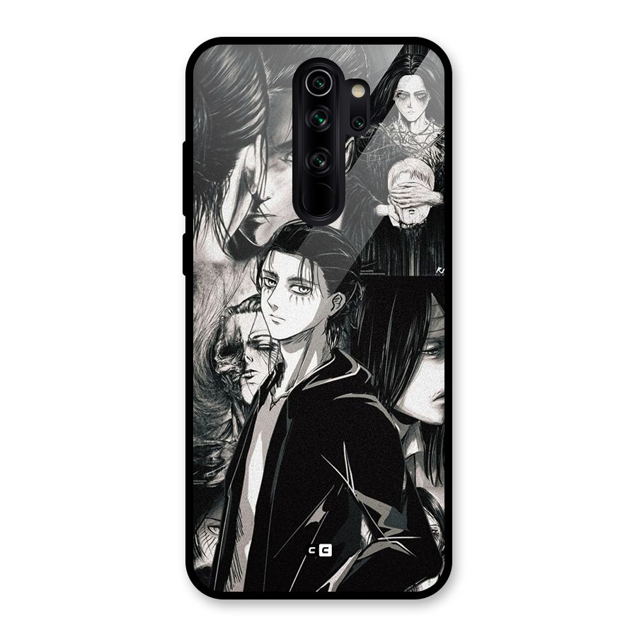 Eren Yeager Titan Glass Back Case for Redmi Note 8 Pro