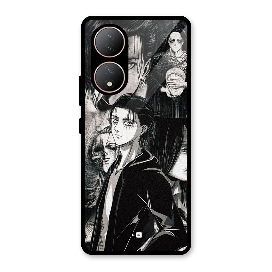 Eren Yeager Titan Glass Back Case for Vivo T2