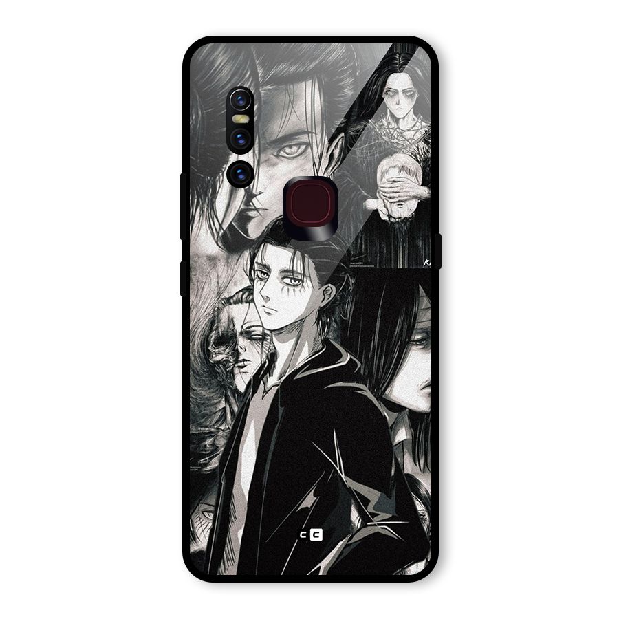 Eren Yeager Titan Glass Back Case for Vivo V15