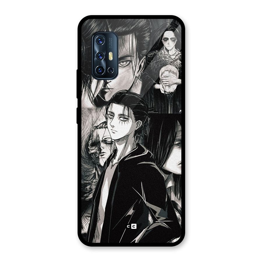 Eren Yeager Titan Glass Back Case for Vivo V17
