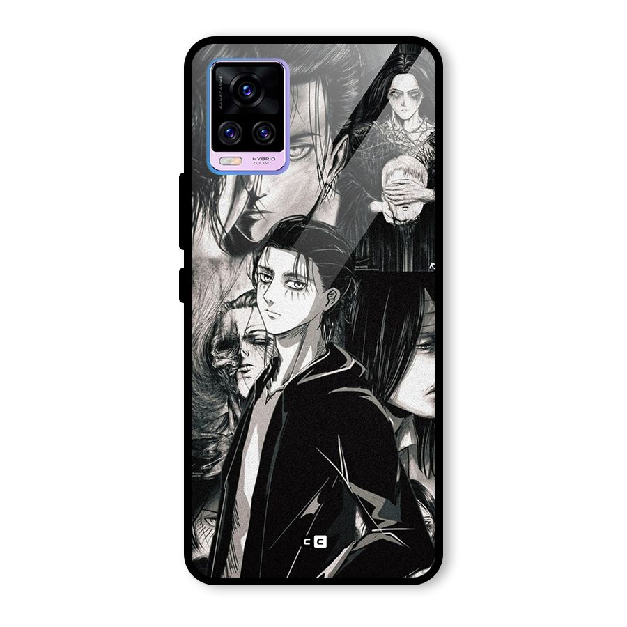 Eren Yeager Titan Glass Back Case for Vivo V20 Pro
