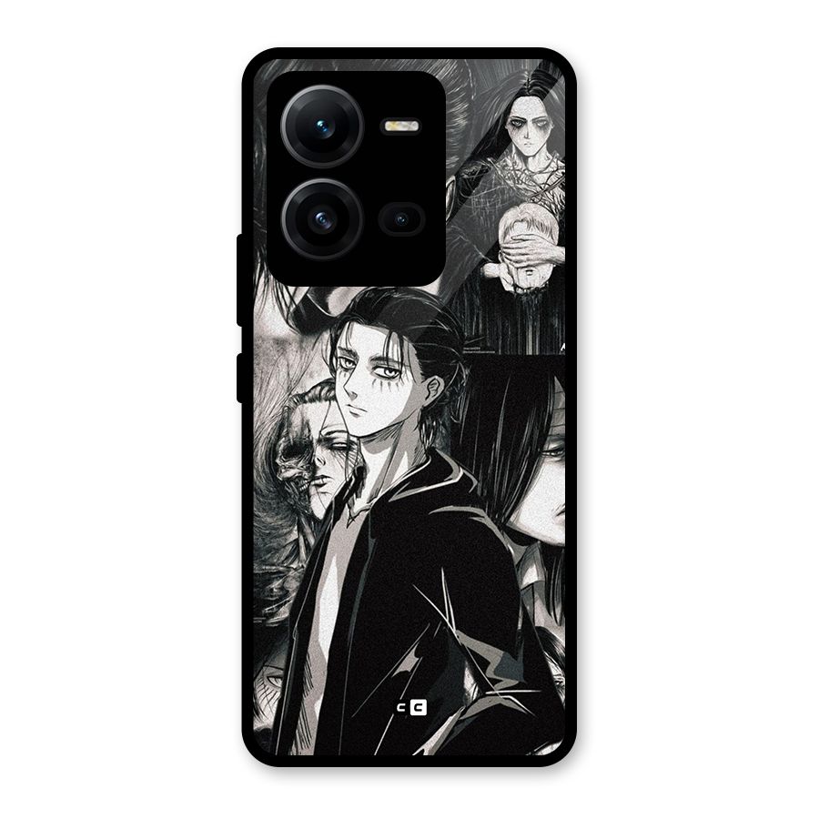 Eren Yeager Titan Glass Back Case for Vivo V25