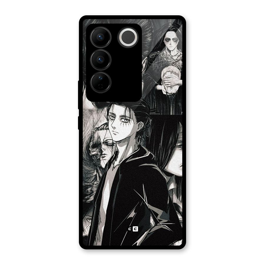 Eren Yeager Titan Glass Back Case for Vivo V27