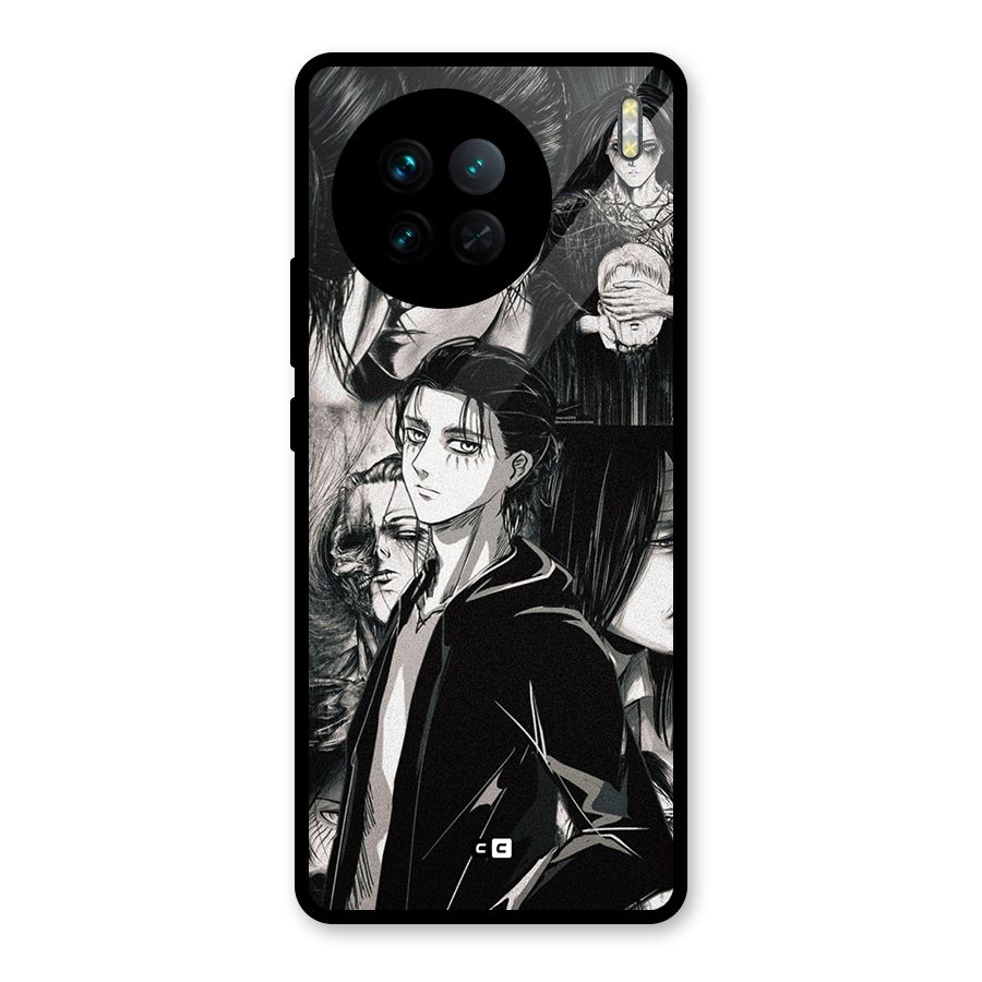 Eren Yeager Titan Glass Back Case for Vivo X90