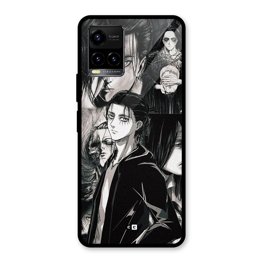 Eren Yeager Titan Glass Back Case for Vivo Y21T
