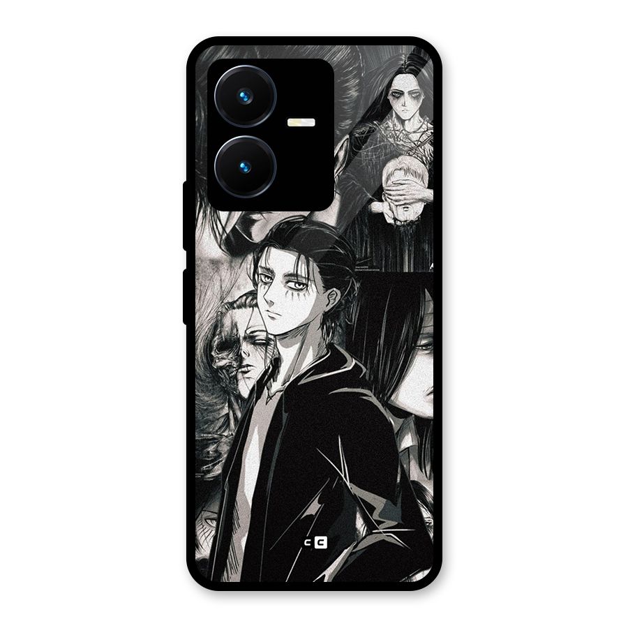 Eren Yeager Titan Glass Back Case for Vivo Y22