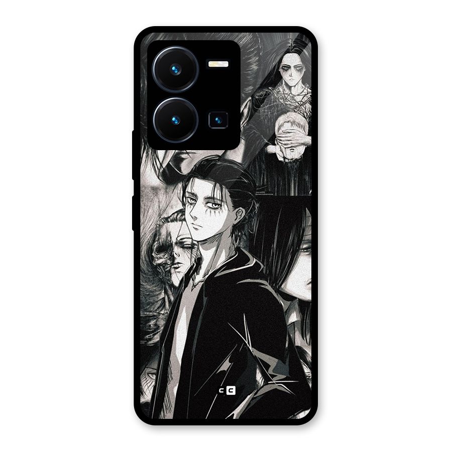 Eren Yeager Titan Glass Back Case for Vivo Y35