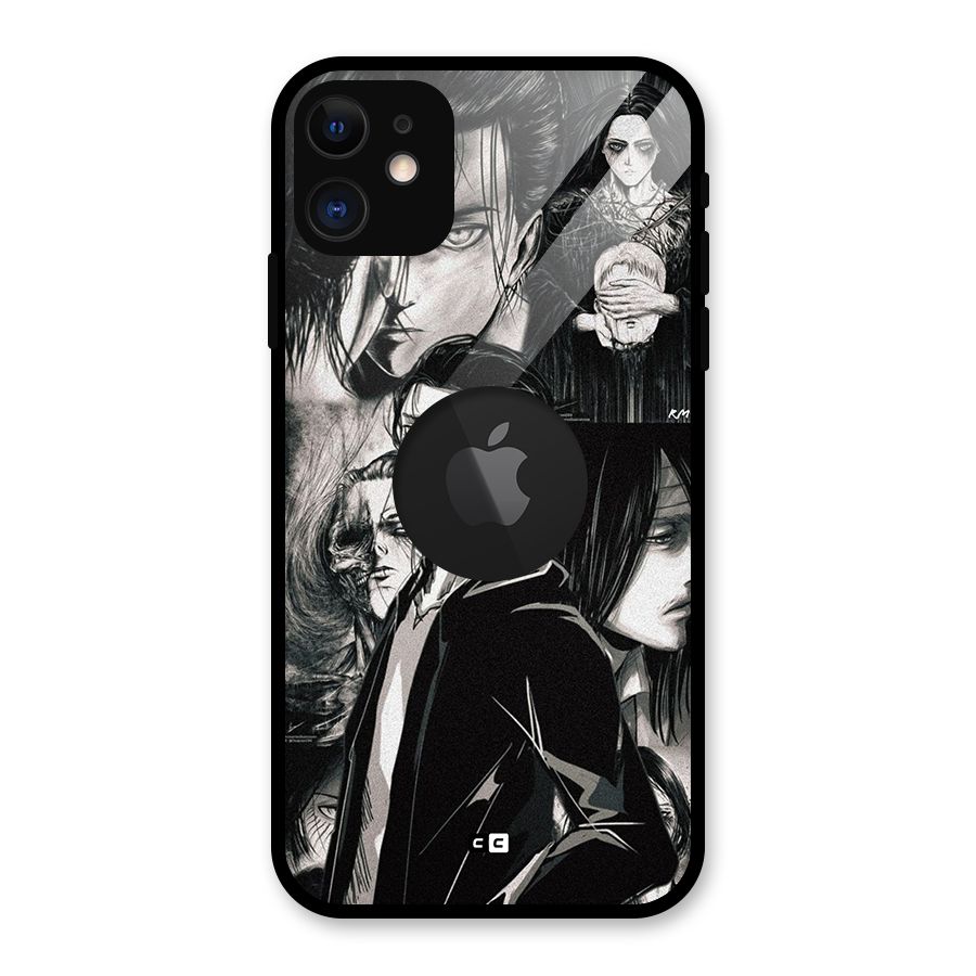 Eren Yeager Titan Glass Back Case for iPhone 11 Logo Cut