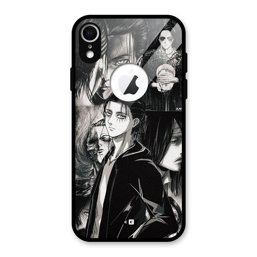 Eren Yeager Titan Glass Back Case for iPhone XR Logo Cut