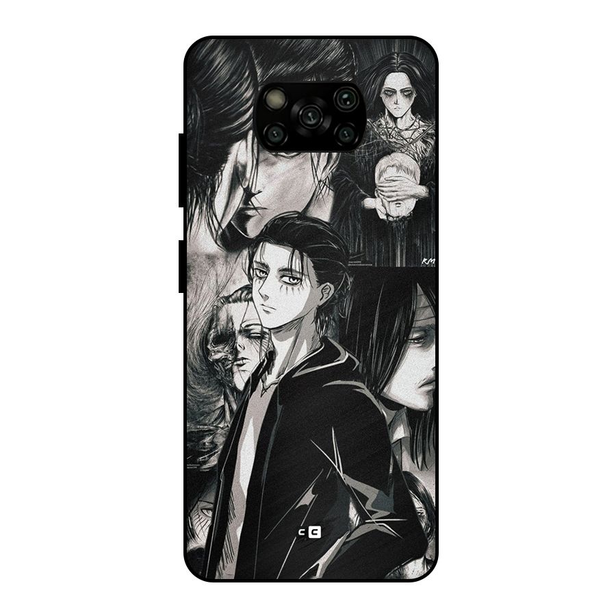 Eren Yeager Titan Metal Back Case for Poco X3