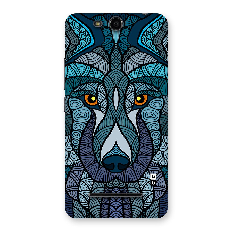 Ethnic Wolf Art Illustration Back Case for Canvas Juice 3 Q392