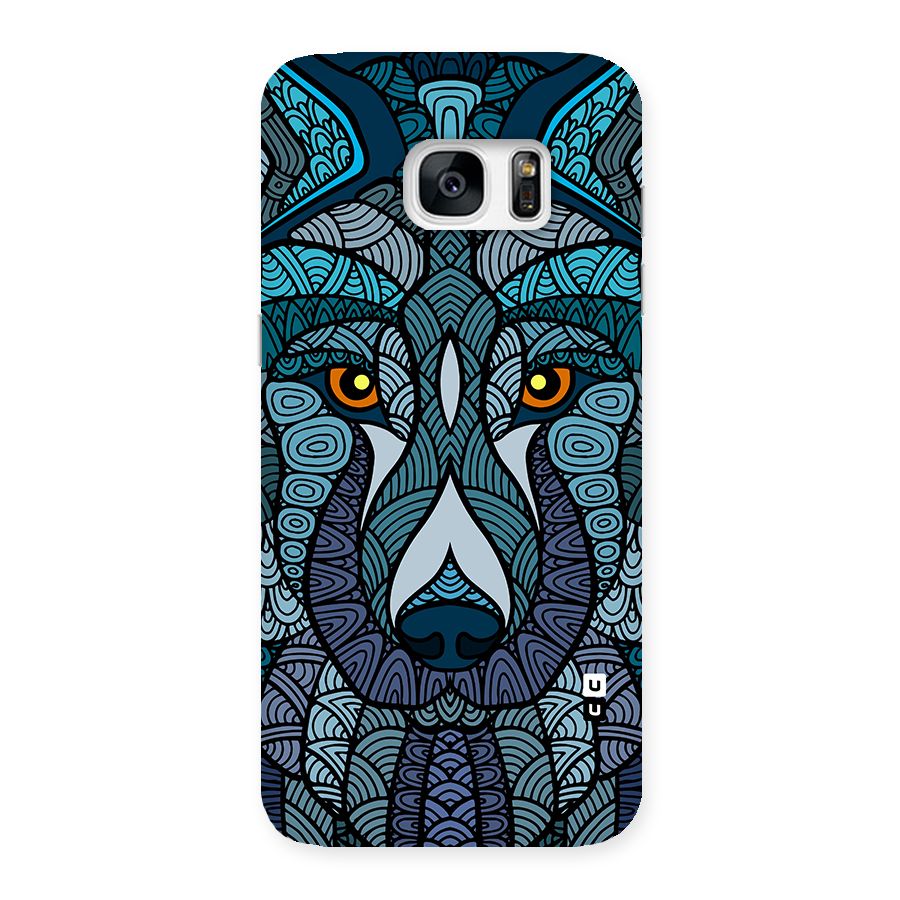 Ethnic Wolf Art Illustration Back Case for Galaxy S7 Edge