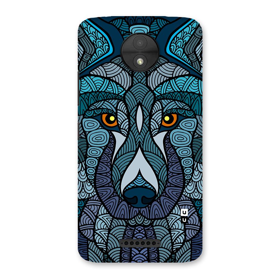 Ethnic Wolf Art Illustration Back Case for Moto C