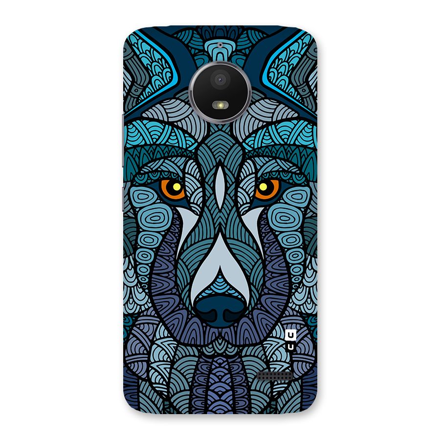 Ethnic Wolf Art Illustration Back Case for Moto E4