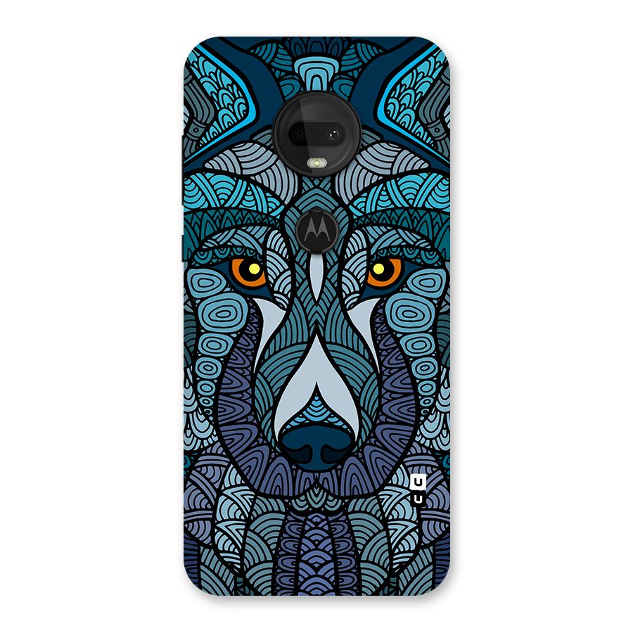 Ethnic Wolf Art Illustration Back Case for Moto G7