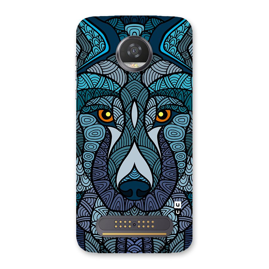 Ethnic Wolf Art Illustration Back Case for Moto Z2 Play