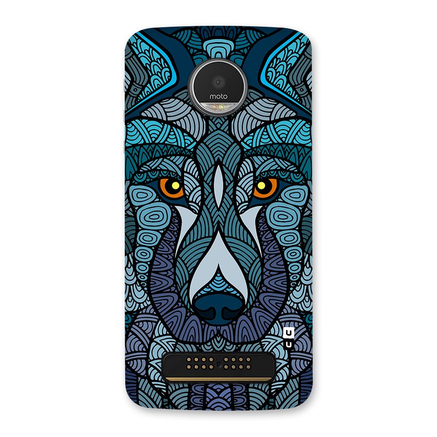 Ethnic Wolf Art Illustration Back Case for Moto Z Play