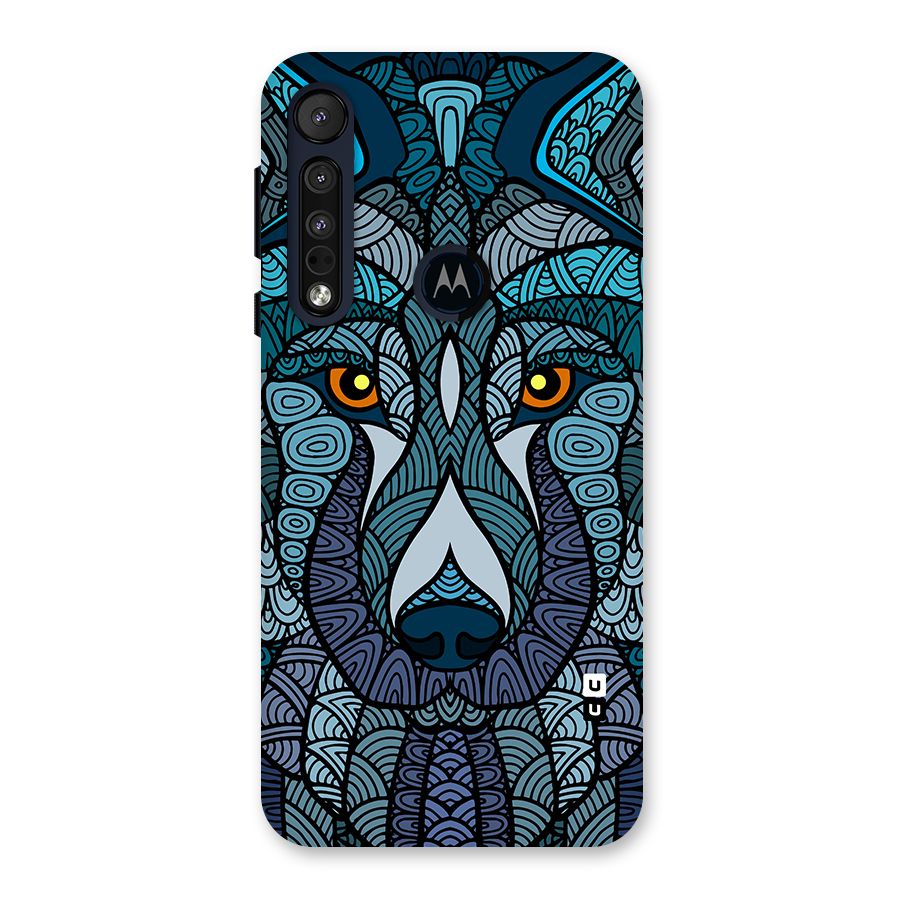 Ethnic Wolf Art Illustration Back Case for Motorola One Macro