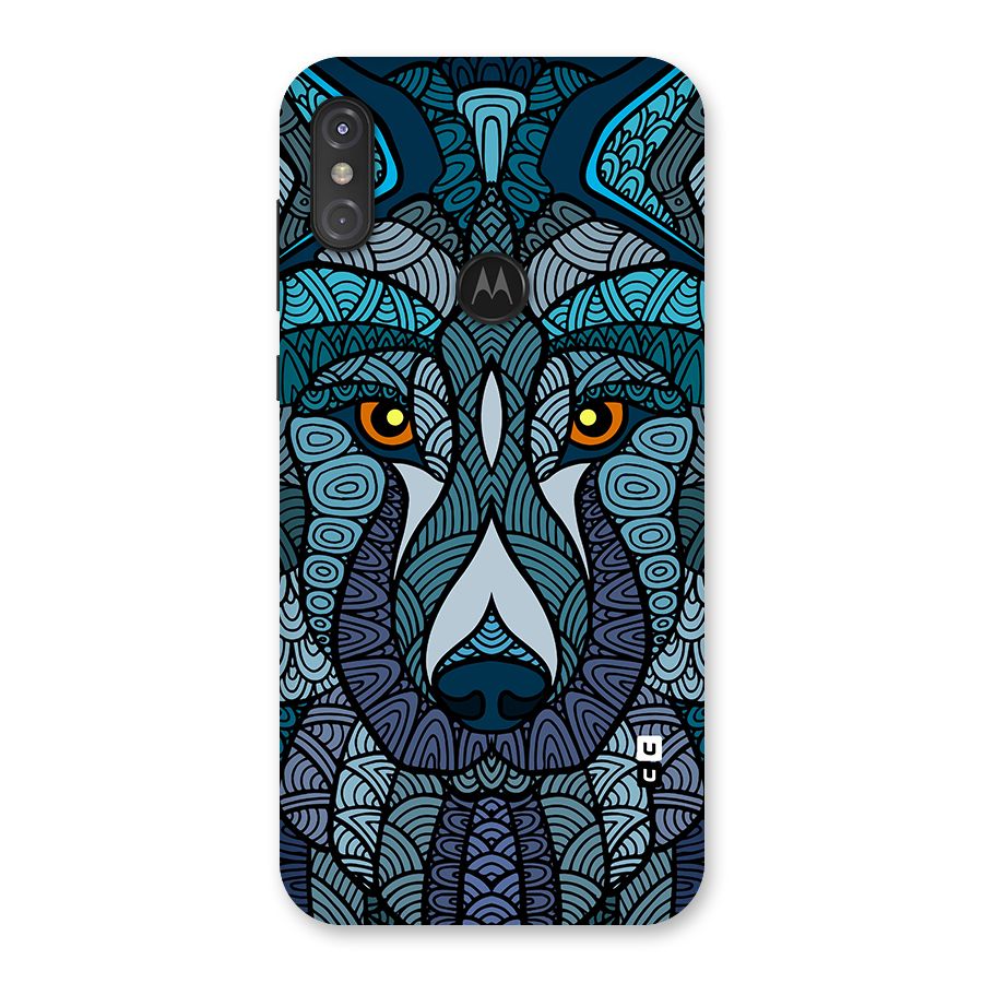 Ethnic Wolf Art Illustration Back Case for Motorola One Power