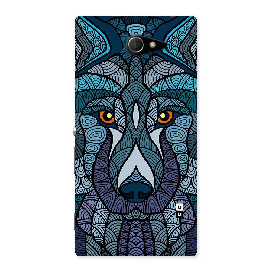 Ethnic Wolf Art Illustration Back Case for Xperia M2