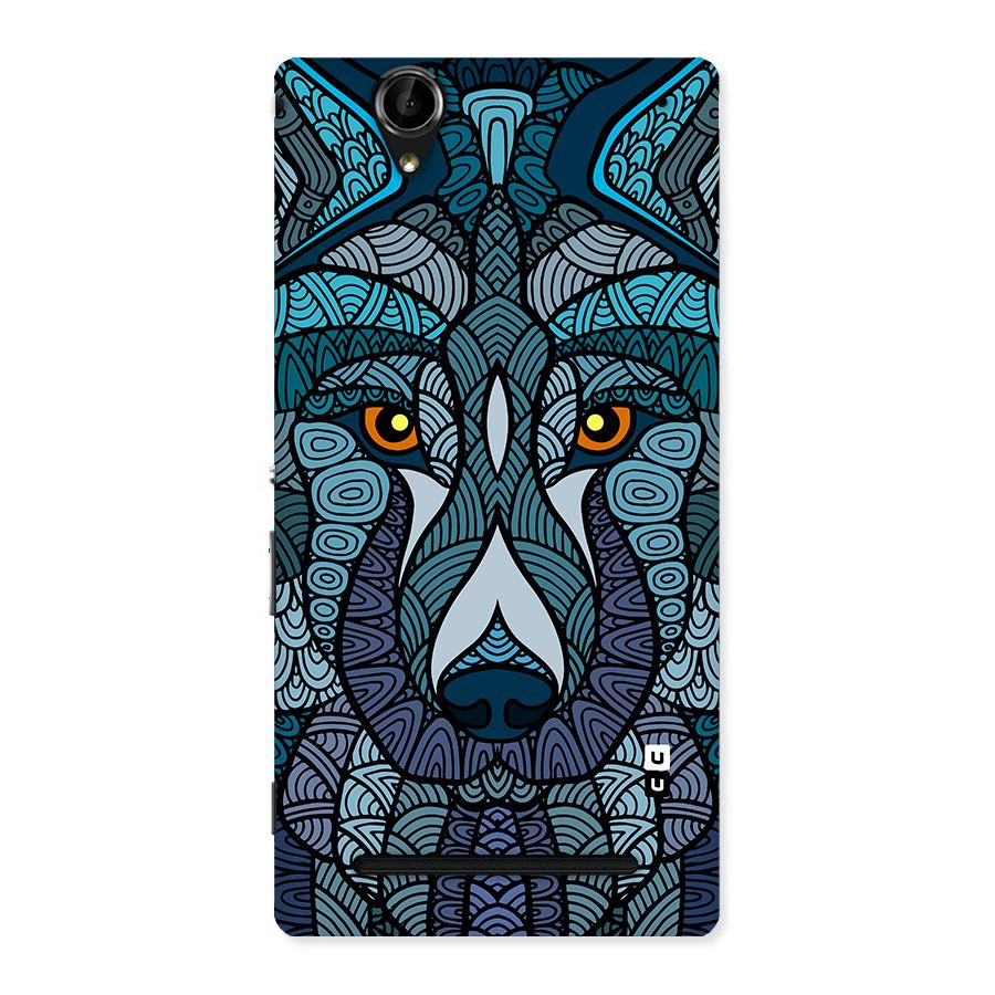Ethnic Wolf Art Illustration Back Case for Xperia T2