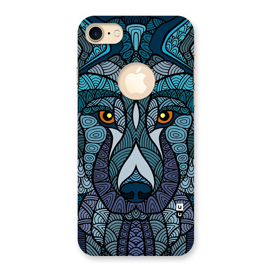 Ethnic Wolf Art Illustration Back Case for iPhone 7 Logo Cut
