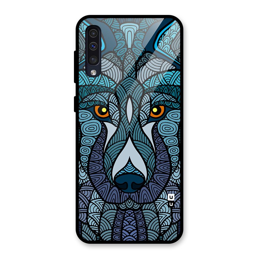 Ethnic Wolf Art Illustration Glass Back Case for Galaxy A50