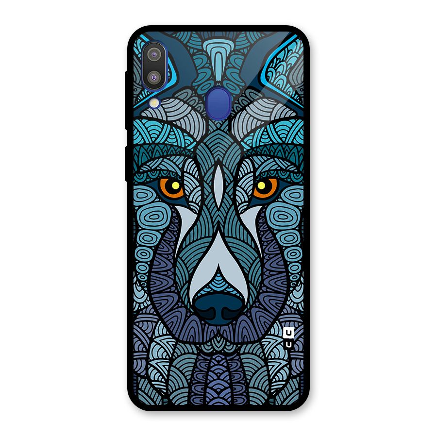 Ethnic Wolf Art Illustration Glass Back Case for Galaxy M20