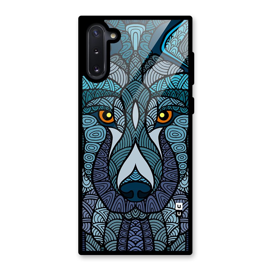 Ethnic Wolf Art Illustration Glass Back Case for Galaxy Note 10