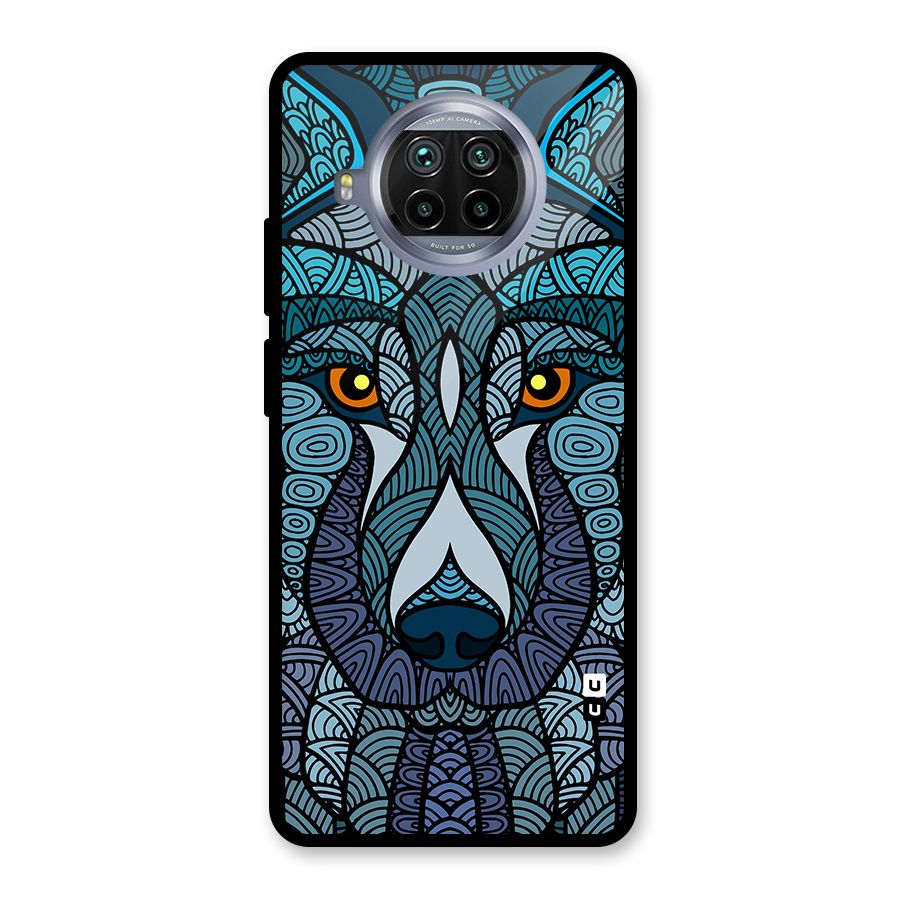 Ethnic Wolf Art Illustration Glass Back Case for Mi 10i