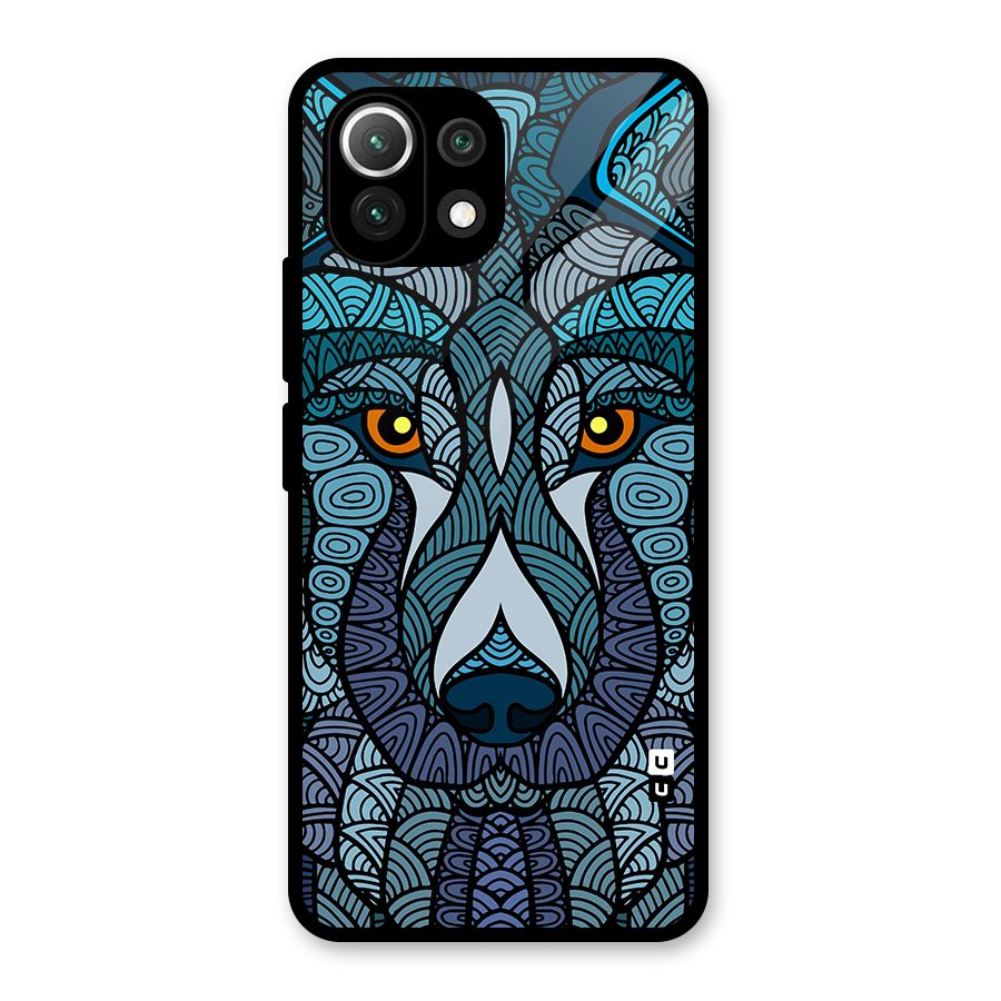 Ethnic Wolf Art Illustration Glass Back Case for Mi 11 Lite NE 5G
