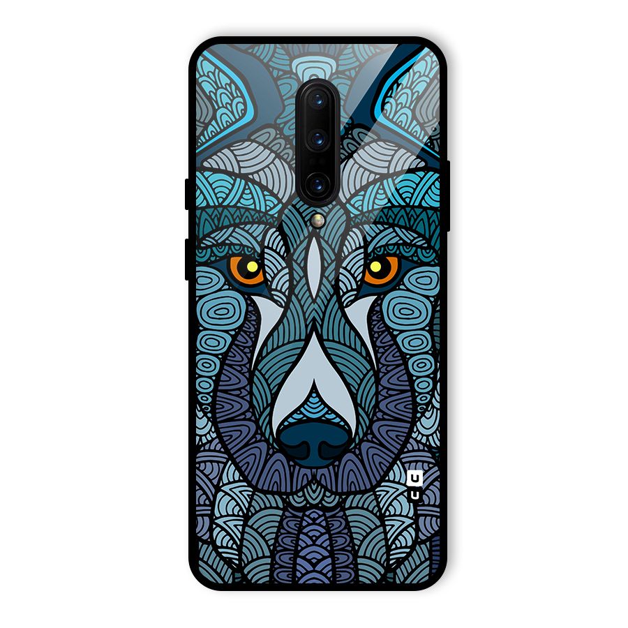 Ethnic Wolf Art Illustration Glass Back Case for OnePlus 7 Pro