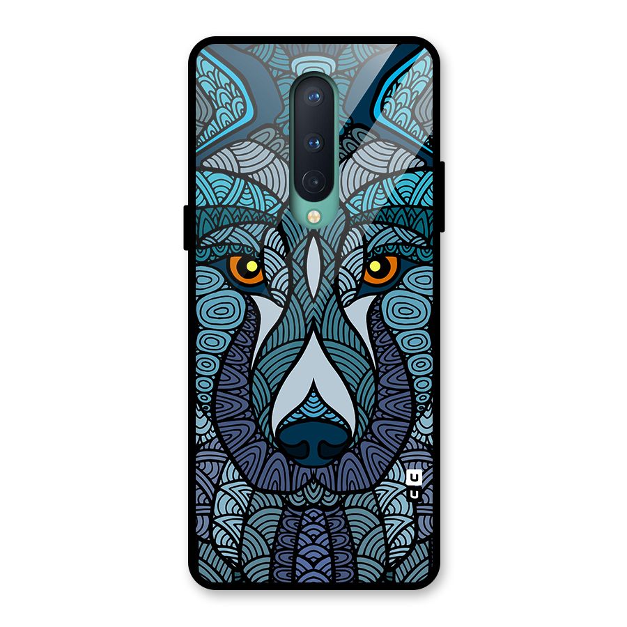 Ethnic Wolf Art Illustration Glass Back Case for OnePlus 8